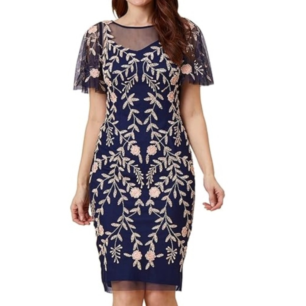Adrianna Papell Beaded Midi Dress